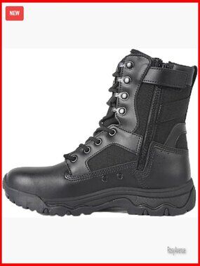 Women's 8-Inch Tactical Boots Side Zipper Lightweight Combat Work Shoes